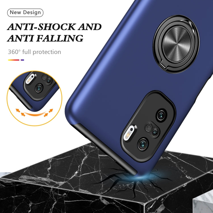 For Xiaomi Redmi K40 PC + TPU Shockproof Magnetic Phone Case with Invisible Ring Holder
