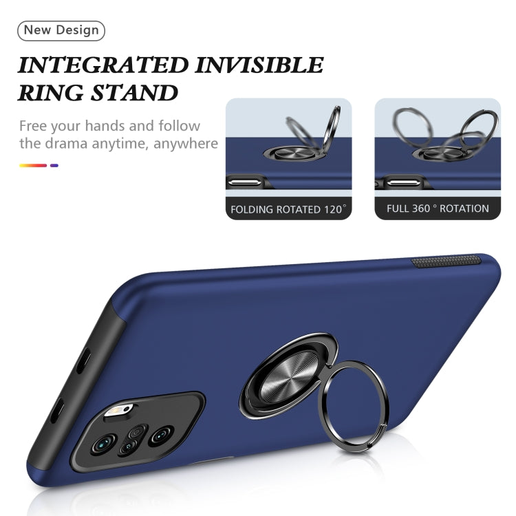 For Xiaomi Redmi K40 PC + TPU Shockproof Magnetic Phone Case with Invisible Ring Holder
