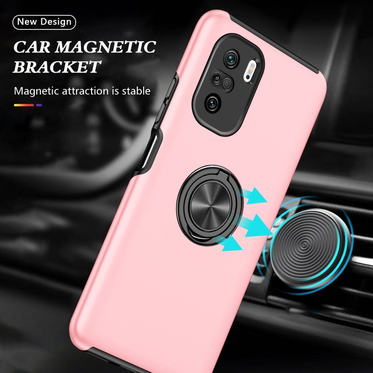 For Xiaomi Redmi K40 PC + TPU Shockproof Magnetic Phone Case with Invisible Ring Holder