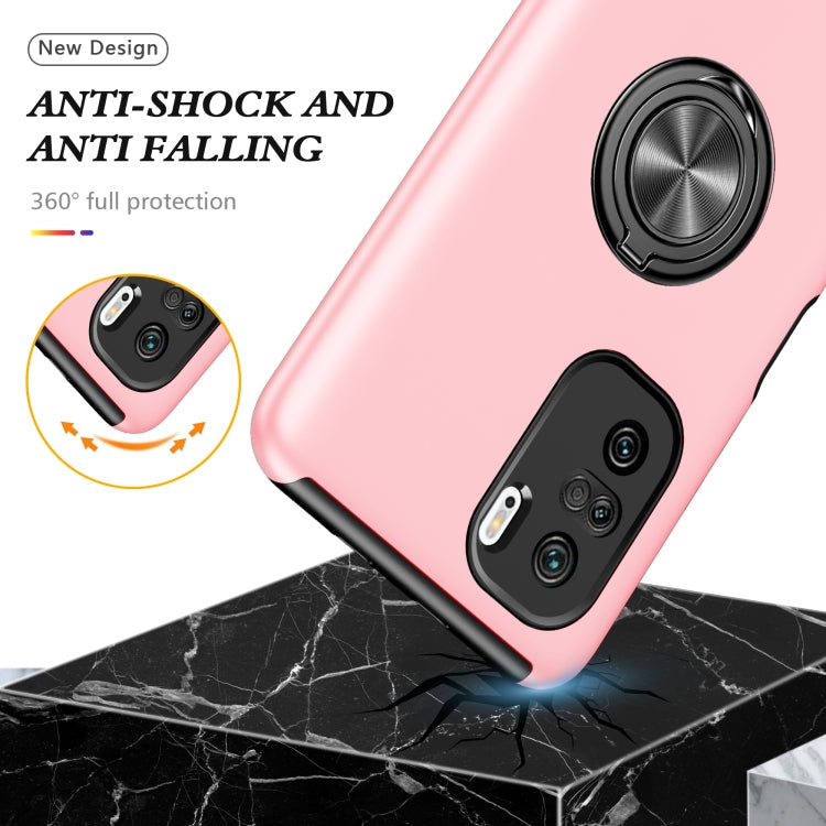 For Xiaomi Redmi K40 PC + TPU Shockproof Magnetic Phone Case with Invisible Ring Holder
