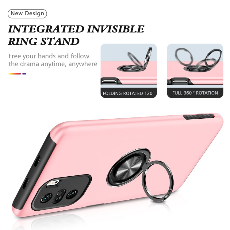 For Xiaomi Redmi K40 PC + TPU Shockproof Magnetic Phone Case with Invisible Ring Holder