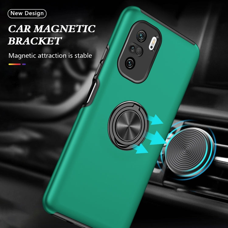 For Xiaomi Redmi K40 PC + TPU Shockproof Magnetic Phone Case with Invisible Ring Holder