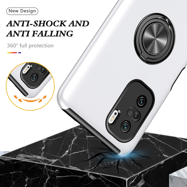 For Xiaomi Redmi K40 PC + TPU Shockproof Magnetic Phone Case with Invisible Ring Holder