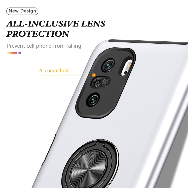 For Xiaomi Redmi K40 PC + TPU Shockproof Magnetic Phone Case with Invisible Ring Holder