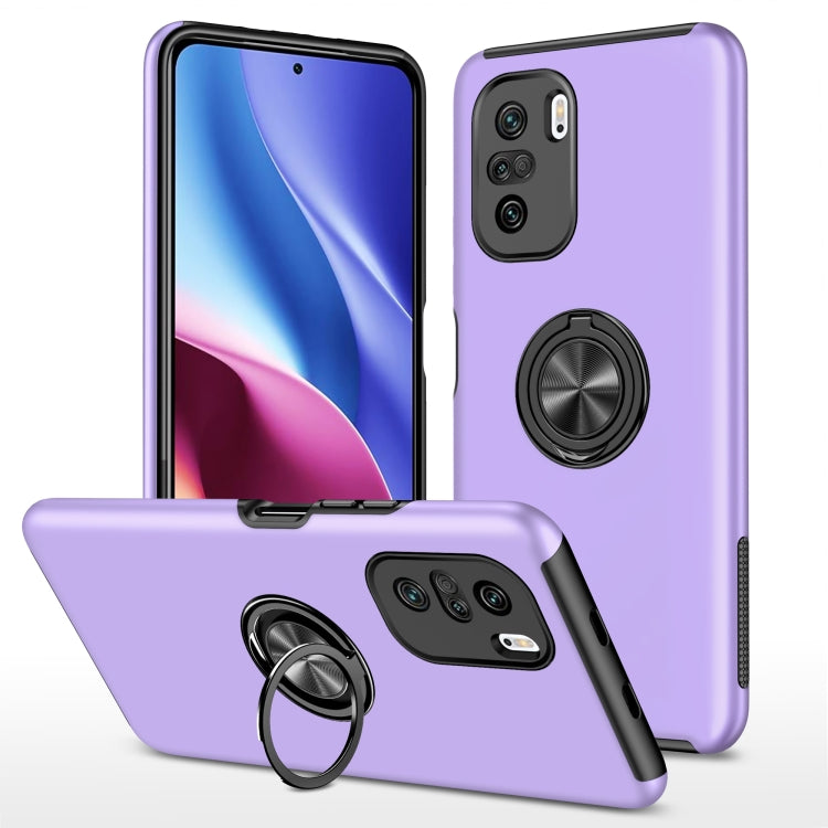 For Xiaomi Redmi K40 PC + TPU Shockproof Magnetic Phone Case with Invisible Ring Holder