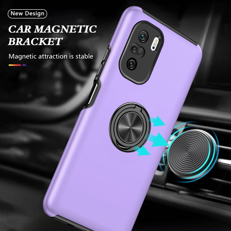 For Xiaomi Redmi K40 PC + TPU Shockproof Magnetic Phone Case with Invisible Ring Holder