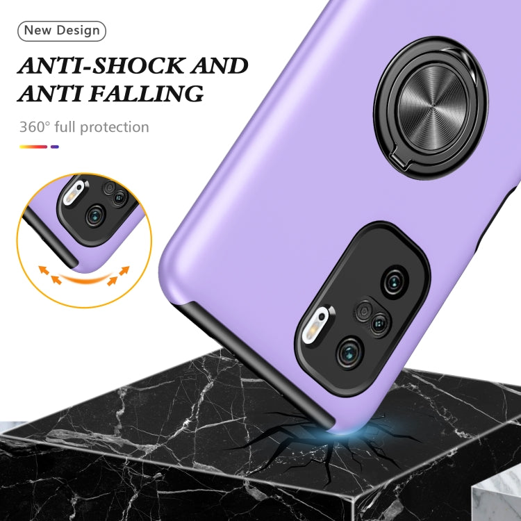 For Xiaomi Redmi K40 PC + TPU Shockproof Magnetic Phone Case with Invisible Ring Holder
