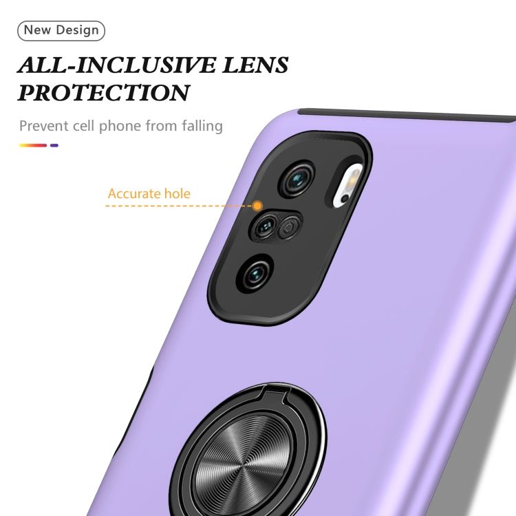 For Xiaomi Redmi K40 PC + TPU Shockproof Magnetic Phone Case with Invisible Ring Holder