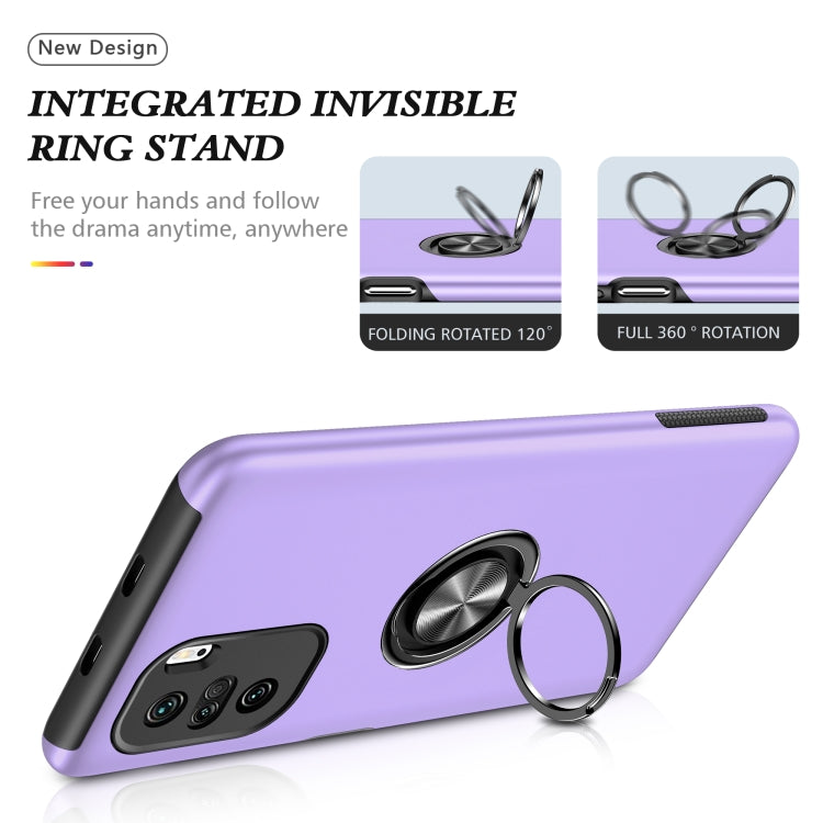 For Xiaomi Redmi K40 PC + TPU Shockproof Magnetic Phone Case with Invisible Ring Holder