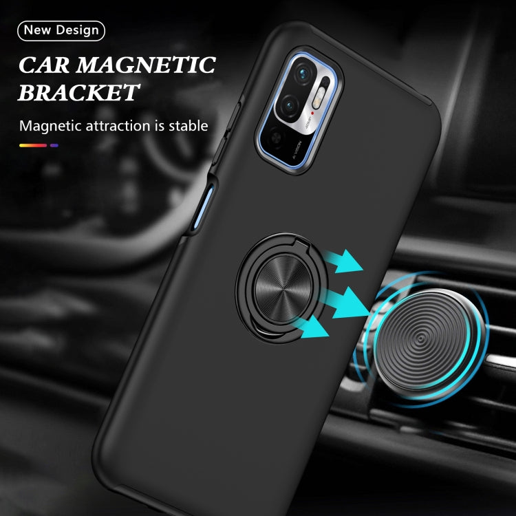 For Xiaomi Redmi Note 10 5G PC + TPU Shockproof Magnetic Phone Case with Invisible Ring Holder