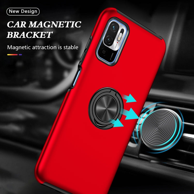 For Xiaomi Redmi Note 10 5G PC + TPU Shockproof Magnetic Phone Case with Invisible Ring Holder
