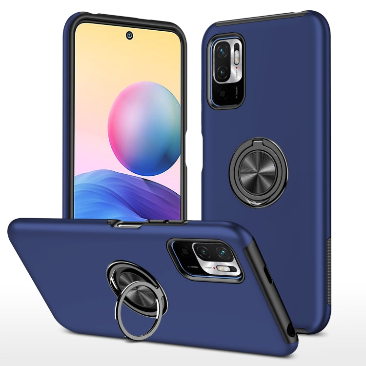 For Xiaomi Redmi Note 10 5G PC + TPU Shockproof Magnetic Phone Case with Invisible Ring Holder