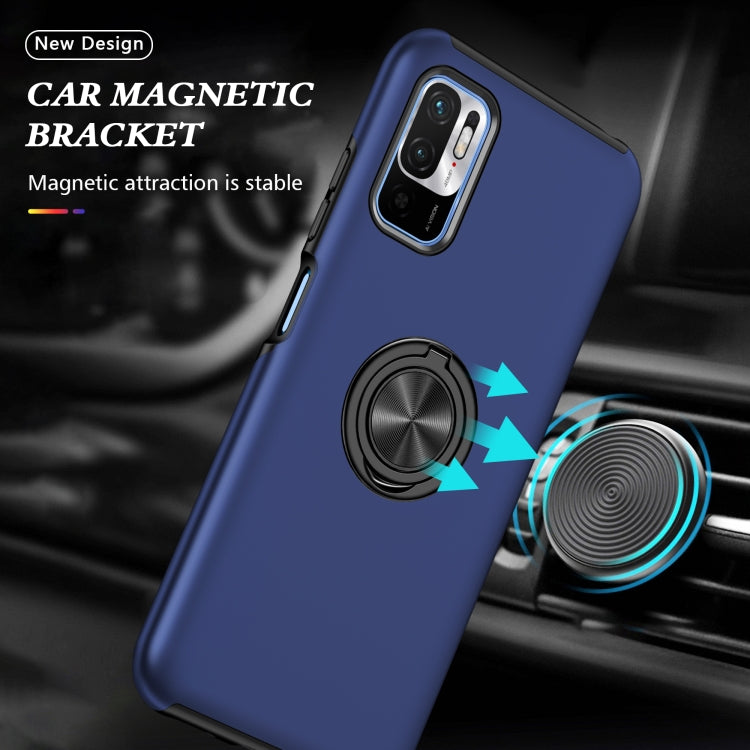 For Xiaomi Redmi Note 10 5G PC + TPU Shockproof Magnetic Phone Case with Invisible Ring Holder