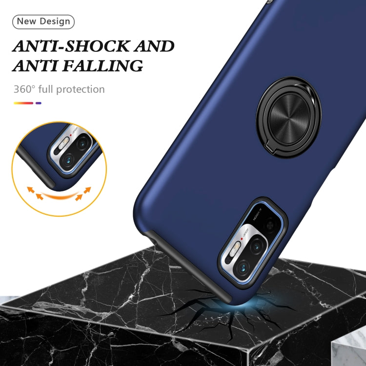 For Xiaomi Redmi Note 10 5G PC + TPU Shockproof Magnetic Phone Case with Invisible Ring Holder