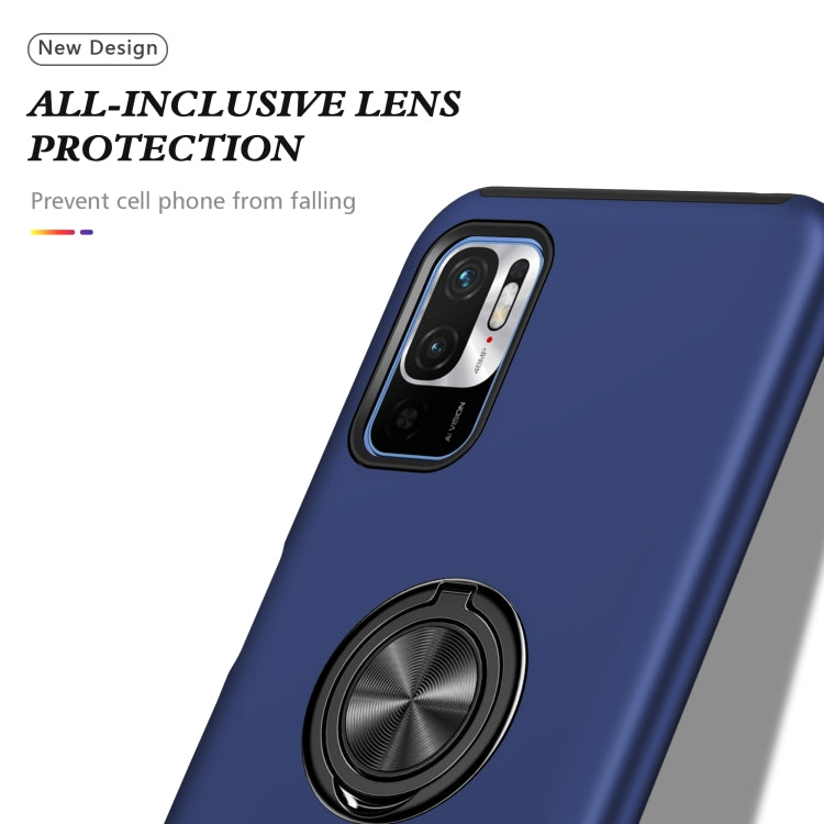 For Xiaomi Redmi Note 10 5G PC + TPU Shockproof Magnetic Phone Case with Invisible Ring Holder