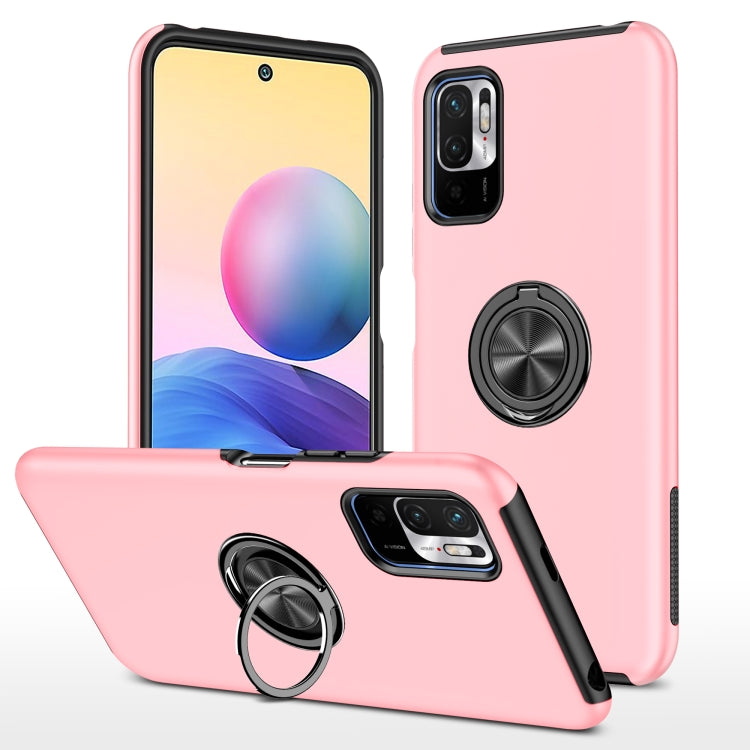 For Xiaomi Redmi Note 10 5G PC + TPU Shockproof Magnetic Phone Case with Invisible Ring Holder