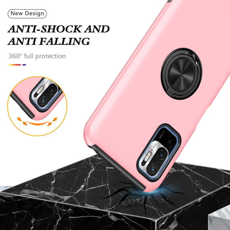 For Xiaomi Redmi Note 10 5G PC + TPU Shockproof Magnetic Phone Case with Invisible Ring Holder