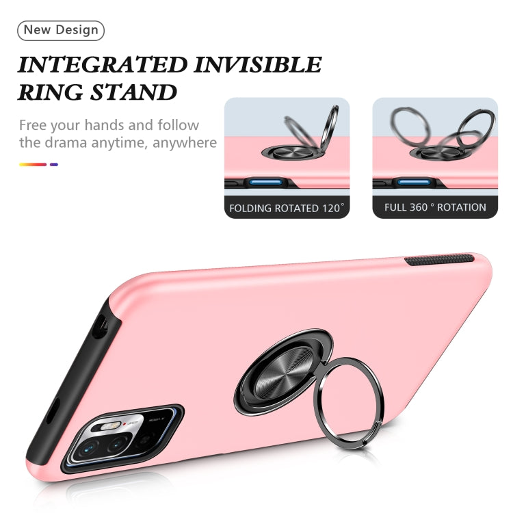 For Xiaomi Redmi Note 10 5G PC + TPU Shockproof Magnetic Phone Case with Invisible Ring Holder
