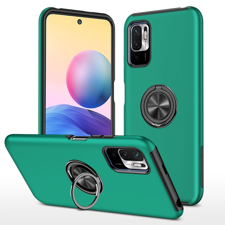 For Xiaomi Redmi Note 10 5G PC + TPU Shockproof Magnetic Phone Case with Invisible Ring Holder