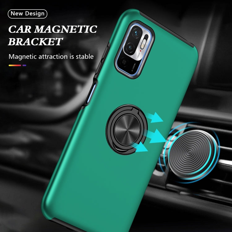 For Xiaomi Redmi Note 10 5G PC + TPU Shockproof Magnetic Phone Case with Invisible Ring Holder