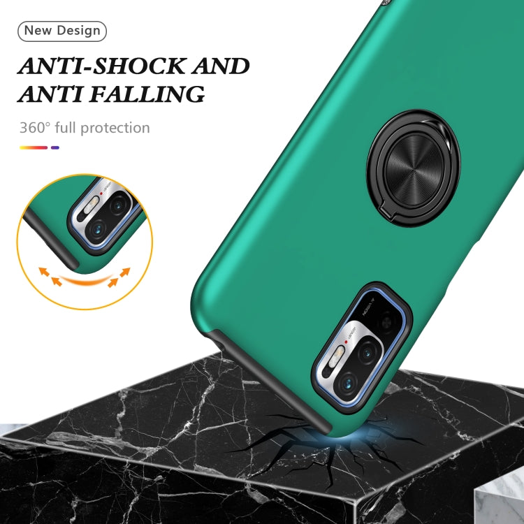 For Xiaomi Redmi Note 10 5G PC + TPU Shockproof Magnetic Phone Case with Invisible Ring Holder