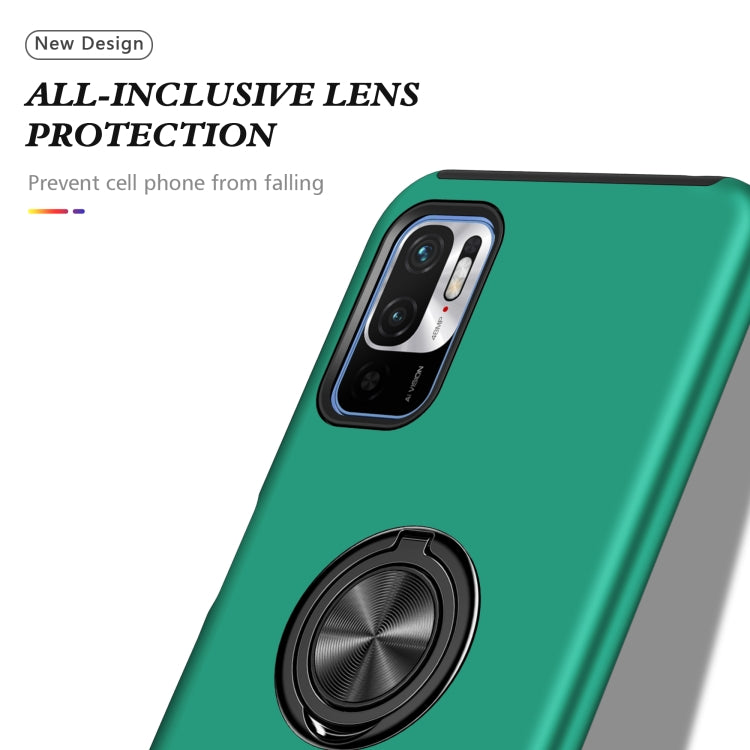 For Xiaomi Redmi Note 10 5G PC + TPU Shockproof Magnetic Phone Case with Invisible Ring Holder