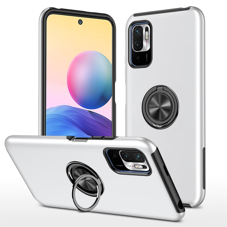 For Xiaomi Redmi Note 10 5G PC + TPU Shockproof Magnetic Phone Case with Invisible Ring Holder