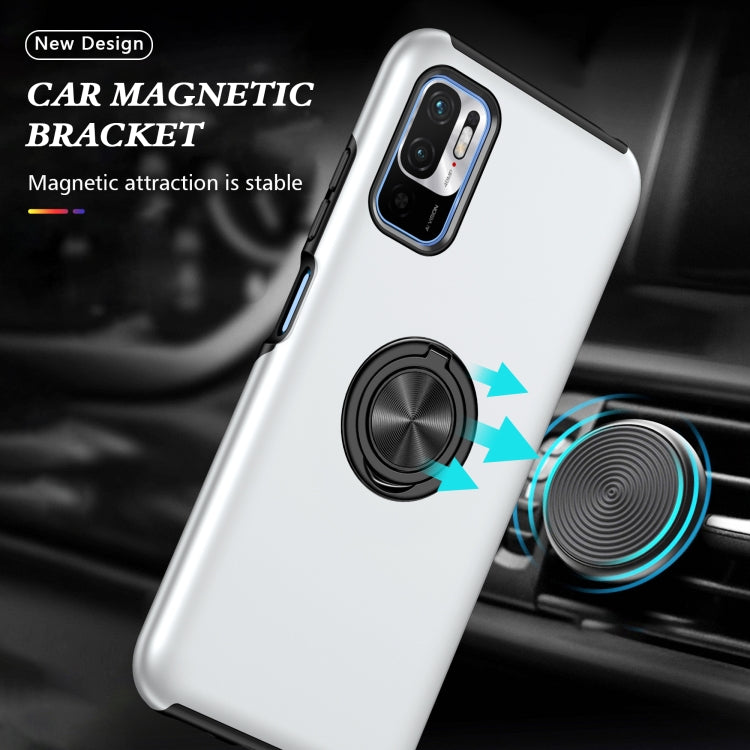 For Xiaomi Redmi Note 10 5G PC + TPU Shockproof Magnetic Phone Case with Invisible Ring Holder