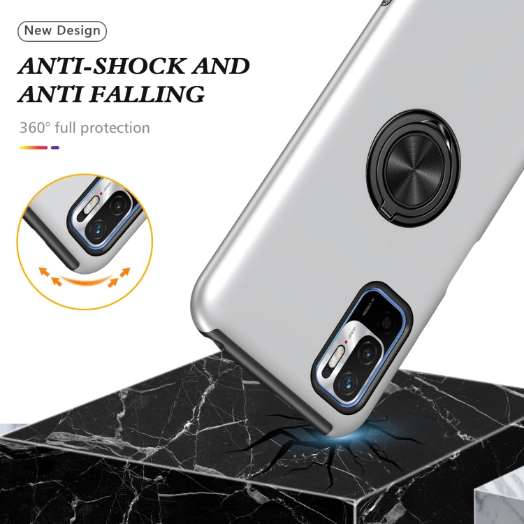 For Xiaomi Redmi Note 10 5G PC + TPU Shockproof Magnetic Phone Case with Invisible Ring Holder