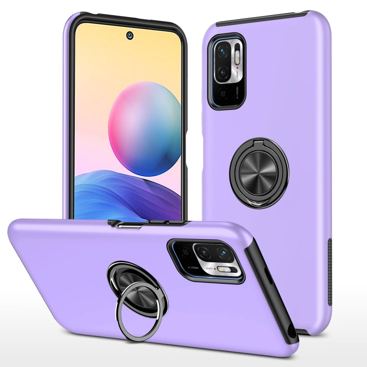 For Xiaomi Redmi Note 10 5G PC + TPU Shockproof Magnetic Phone Case with Invisible Ring Holder