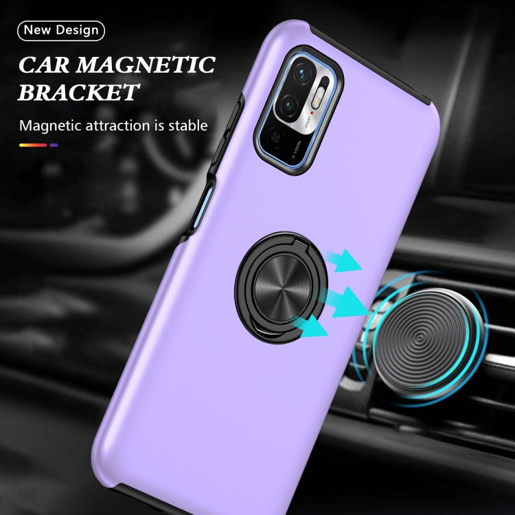 For Xiaomi Redmi Note 10 5G PC + TPU Shockproof Magnetic Phone Case with Invisible Ring Holder