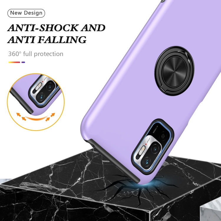 For Xiaomi Redmi Note 10 5G PC + TPU Shockproof Magnetic Phone Case with Invisible Ring Holder