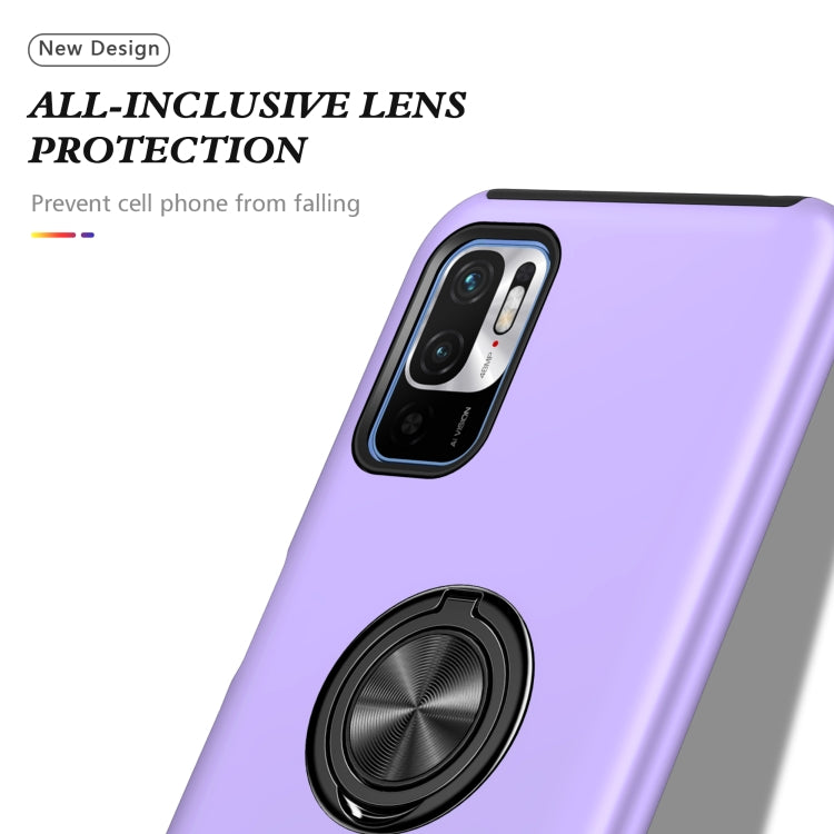 For Xiaomi Redmi Note 10 5G PC + TPU Shockproof Magnetic Phone Case with Invisible Ring Holder