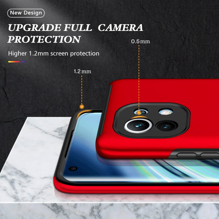 For Xiaomi Mi 11 PC + TPU Shockproof Magnetic Phone Case with Invisible Ring Holder