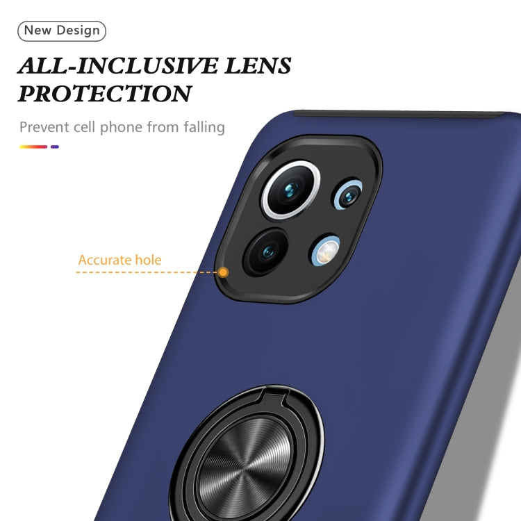 For Xiaomi Mi 11 PC + TPU Shockproof Magnetic Phone Case with Invisible Ring Holder