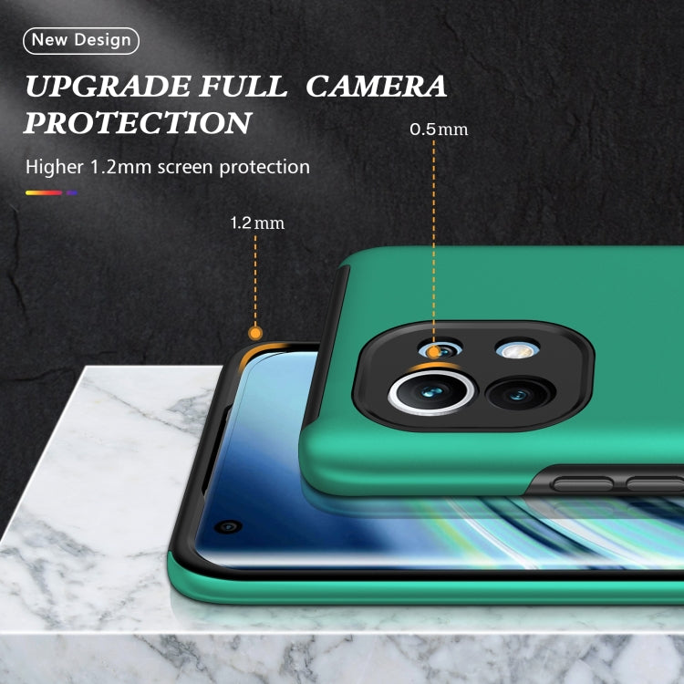 For Xiaomi Mi 11 PC + TPU Shockproof Magnetic Phone Case with Invisible Ring Holder