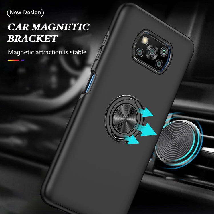 For Xiaomi Poco X3 / X3 NFC PC + TPU Shockproof Magnetic Phone Case with Invisible Ring Holder