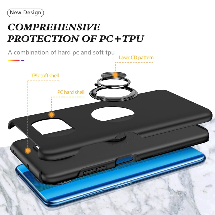 For Xiaomi Poco X3 / X3 NFC PC + TPU Shockproof Magnetic Phone Case with Invisible Ring Holder