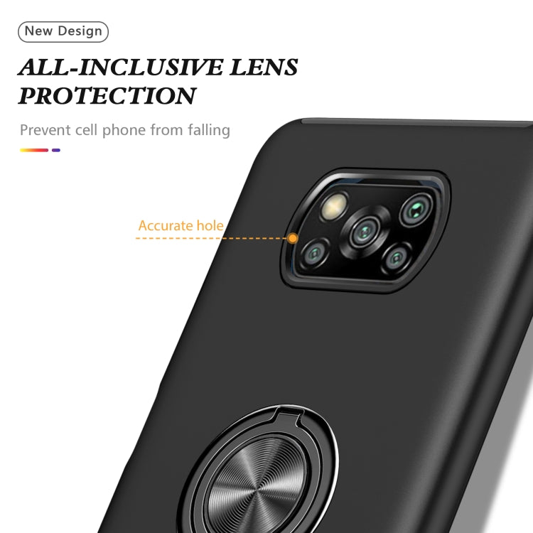For Xiaomi Poco X3 / X3 NFC PC + TPU Shockproof Magnetic Phone Case with Invisible Ring Holder