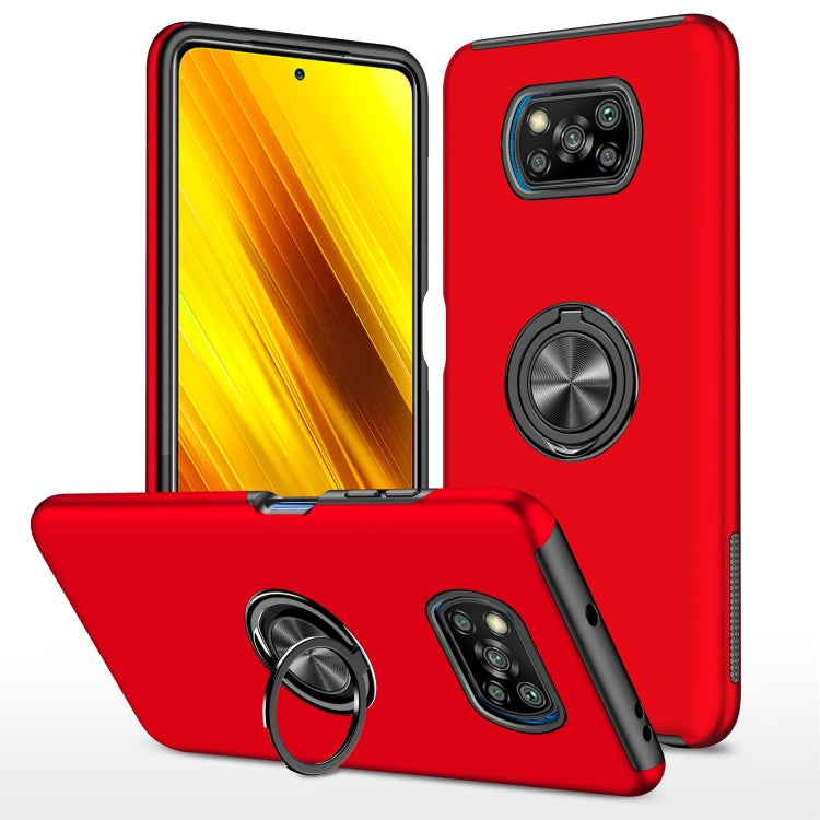 For Xiaomi Poco X3 / X3 NFC PC + TPU Shockproof Magnetic Phone Case with Invisible Ring Holder
