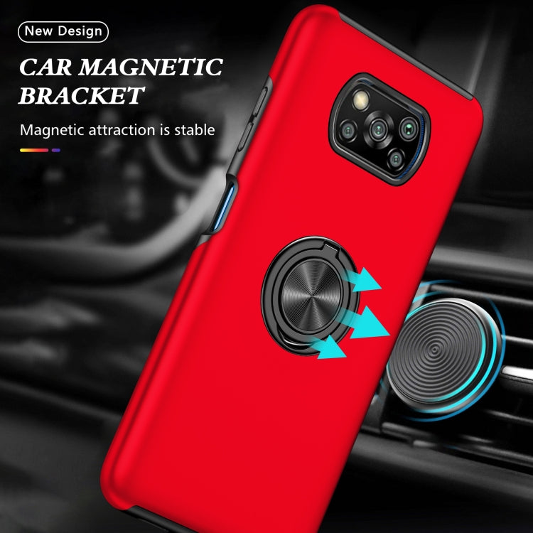 For Xiaomi Poco X3 / X3 NFC PC + TPU Shockproof Magnetic Phone Case with Invisible Ring Holder