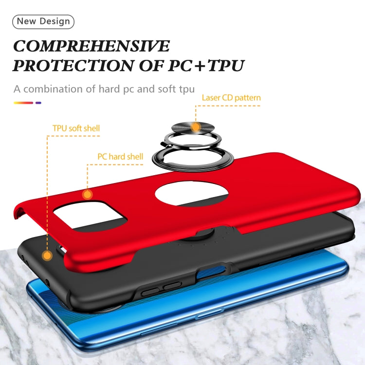 For Xiaomi Poco X3 / X3 NFC PC + TPU Shockproof Magnetic Phone Case with Invisible Ring Holder