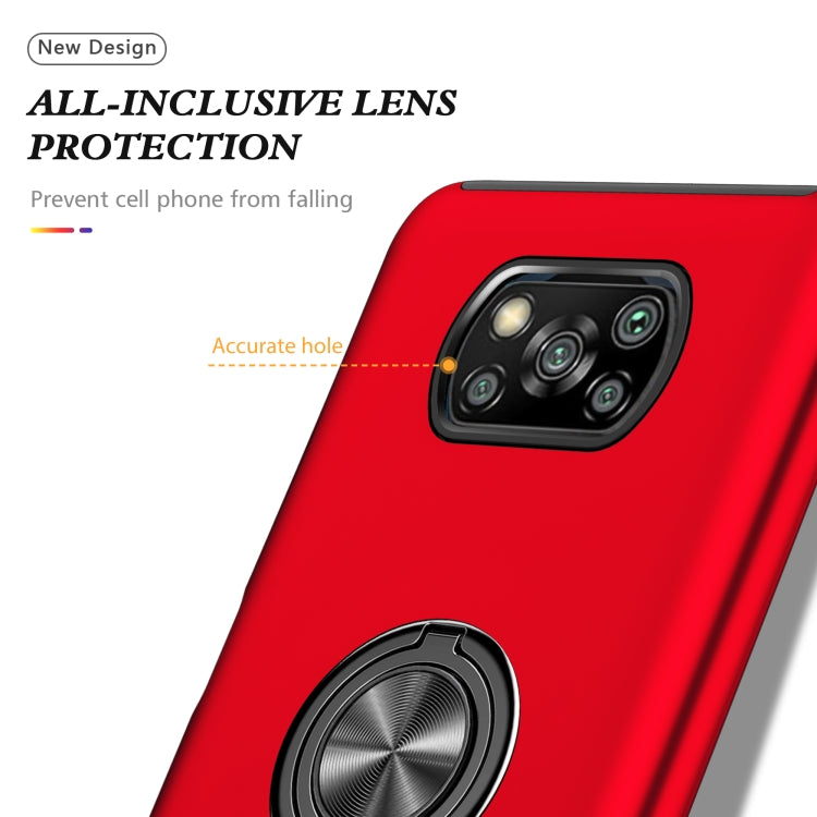 For Xiaomi Poco X3 / X3 NFC PC + TPU Shockproof Magnetic Phone Case with Invisible Ring Holder