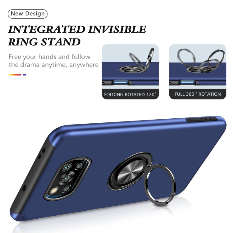 For Xiaomi Poco X3 / X3 NFC PC + TPU Shockproof Magnetic Phone Case with Invisible Ring Holder