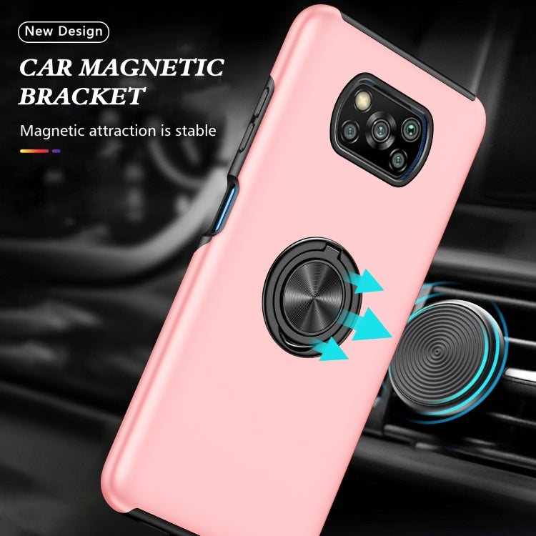 For Xiaomi Poco X3 / X3 NFC PC + TPU Shockproof Magnetic Phone Case with Invisible Ring Holder