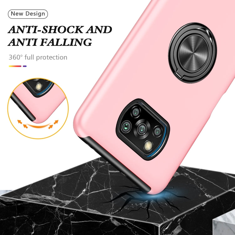 For Xiaomi Poco X3 / X3 NFC PC + TPU Shockproof Magnetic Phone Case with Invisible Ring Holder
