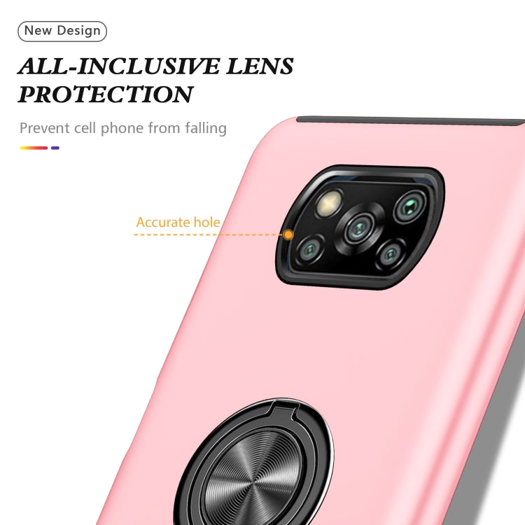 For Xiaomi Poco X3 / X3 NFC PC + TPU Shockproof Magnetic Phone Case with Invisible Ring Holder