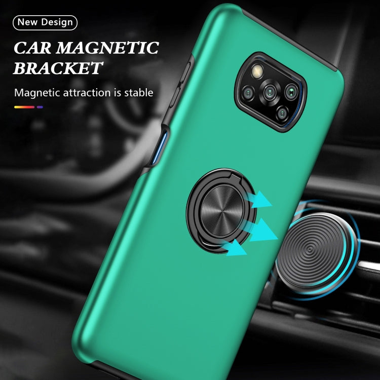 For Xiaomi Poco X3 / X3 NFC PC + TPU Shockproof Magnetic Phone Case with Invisible Ring Holder