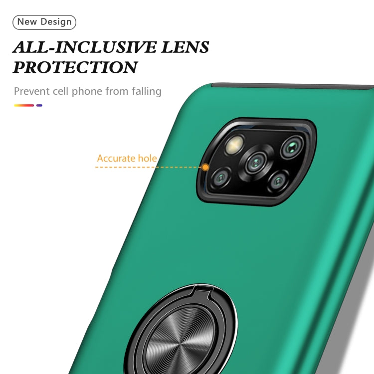 For Xiaomi Poco X3 / X3 NFC PC + TPU Shockproof Magnetic Phone Case with Invisible Ring Holder