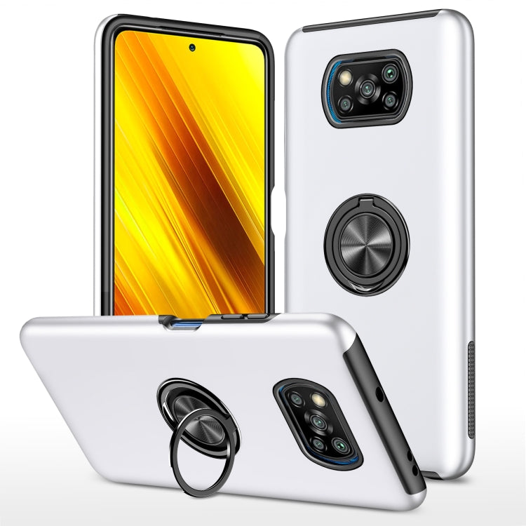 For Xiaomi Poco X3 / X3 NFC PC + TPU Shockproof Magnetic Phone Case with Invisible Ring Holder